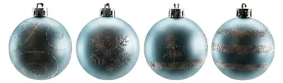 Produktbild von TrendLine Weihnachtskugeln bruchfest, langlebig Ø 6 cm dämmerungsblau 6 Stück