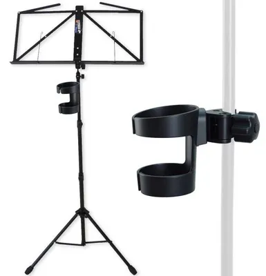 Produktbild von keepdrum Notenständer MUS3BK Schwarz mit Getränkehalter