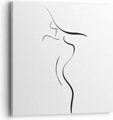 Produktbild von Bild auf Leinwand - Leinwandbild - Einteilig - Minimalismus Frau Hut - 40x40cm - Wand Bild - Wanddeko - Wandbilder - Leinwanddruck - Bilder - Wanddekoration - Leinwand bilder - Wandbild - AC40x40-4908
