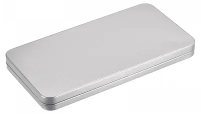 Metallbox mit Deckel, 170 x 90 x 15 mm, silber