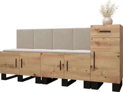 Produktbild von Garderobe ARTIN Set 17 mit gepolsterten Paneelen Industrial Design