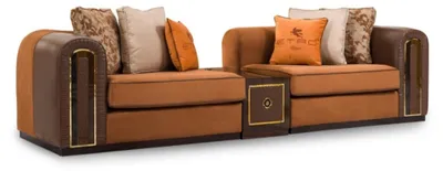 Produktbild von Stilvolle Braune 4-Sitzer Couch Modernes Wohnzimmer Polstersofa