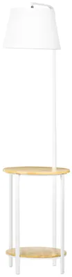 Obrázek produktu pro Stojací lampa HOMCOM se 2 odkládacími plochami, 40 W, bílá