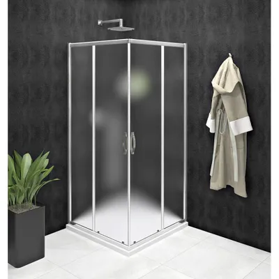 Productafbeelding van Gelco SIGMA SIMPLY Hoekdouchecabine, 900x900 mm, hoekinstap, "Brick"-glas