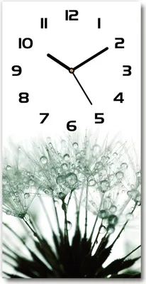 Produktbild von Wanduhr aus Glas – 30x60 cm - Glasbild - Glasuhr - Gehärtetes Glas -Löwenzahnsamen