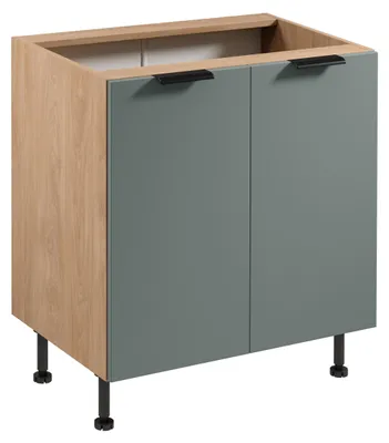 Image de Meuble bas à deux portes SALERNO - largeur 80 cm, chêne vert