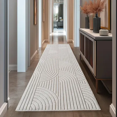Produktbild von Carpetsale24 Teppich Wohnzimmer Boho Design Bouclé Schlingenflor Skandi Stil Robust Superweich für Schlafzimmer, Grösse: 80x250 cm