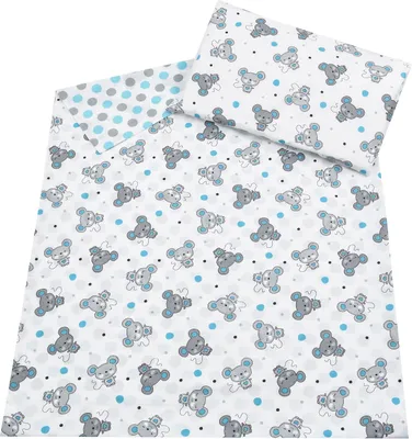 Produktbild von Baby-Delux Babybettwäsche Kinderbettwäsche 2 Tlg. 100 x 135cm Bettwäsche Mäuslein
