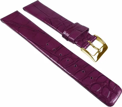 Produktbild von Uhrenarmband  Brombeere glänzend Kroko Prägung 25258G, Stegbreite:22mm