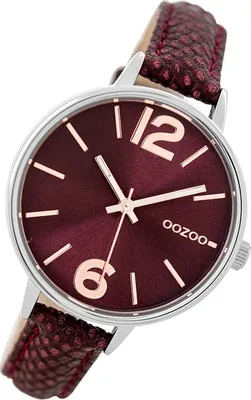 Produktbild von Oozoo Damen Lederarmband Uhr Timepieces weinrot C9482 Analog Quarzuhr UOC9482