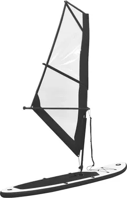 Produktbild von vidaXL Aufblasbares SUP-Board mit Segel Set Schwarz und Weiß