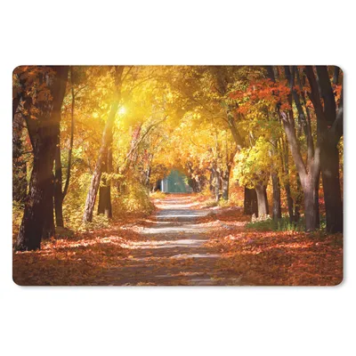 Produktbild von MuchoWow® Mauspad Mousepad Ein Waldweg im Herbst 27x18 cm - Mousepads - Maus Mat - Pad - Mausunterlage - Büroartikel - Desk Matten