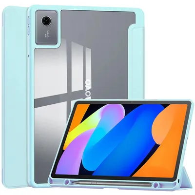 Produktbild von Schutzhülle mit Klappe für Lenovo Idea Tab 11, Bizon Case Tab Clear Matt, Hellblau