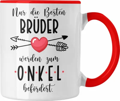 Produktbild von Trendation - Du Wirst Onkel Tasse 2023 Verkündung Schwangerschaft Überraschung Baby Ankündigung Onkel (Rot)