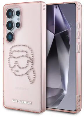 Imagen del producto de Funda Karl Lagerfeld con pedrería, logo K, para Samsung Galaxy S25 Ultra, color rosa