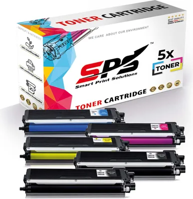 A box of toner cartridges with several cartridges displayed in front of it.