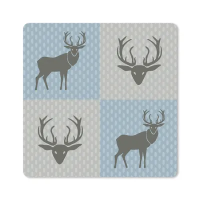 Produktbild von MuchoWow® Mauspad Mousepad Hirsche - Punkte - Blau 30x30 cm - Mousepads - Maus Mat - Pad - Mausunterlage - Gaming