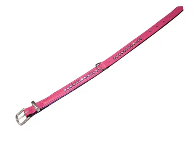Produktbild von Nobby Crystal, Hund, Standardkragen, Schwarz, Fuchsie, Kunstleder, Einfarbig, S