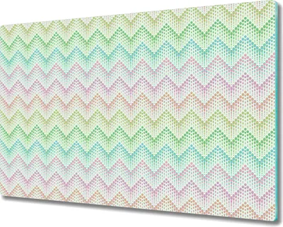 Produktbild von Glas-Herdabdeckplatte Glaskeramikkochfeld-Abdeckung Spritzschutz - 80x52 cm - Fischgrätenpunkte