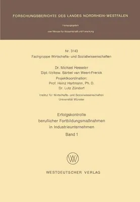 Produktbild von Erfolgskontrolle beruflicher Fortbildungsmaßnahmen in Industrieunternehmen