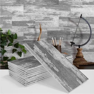 Immagine prodotto di Set di piastrelle adesive per cucina e bagno - Stile retrò e impermeabili - Autoadesive - Effetto legno - 12 pezzi