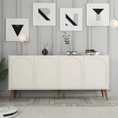 Produktbild von Skye Decor, Lyon 81 - Cream, Walnut, Wohnzimmerschränke, Creme, 180 x 81 x 35 cm