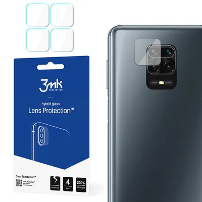 Produktbild von 3mk Hybridglas Lens Protection für Xiaomi Redmi Note 9S Kamera Objektiv Kameralinse 0,16mm 6H (4 Stück)