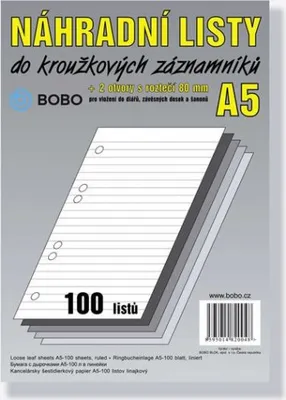 Obrázok produktu pre Náhradné listy A5, riadok, 100 listov