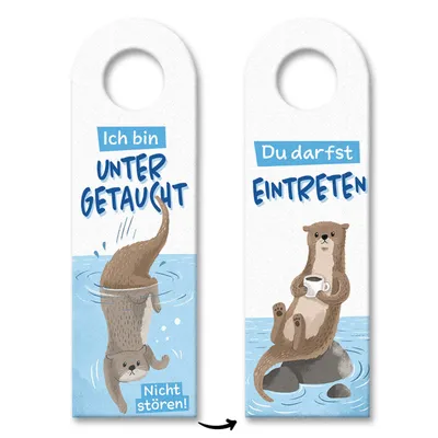 Produktbild von Ich bin untergetaucht - Nicht stören Türhänger mit niedlichem Otter