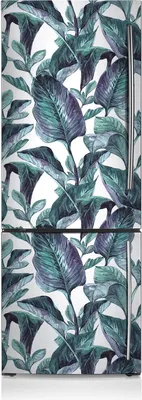 Produktbild von Kühlschrankmagne Kühlschrank Aufkleber Magnetfolie Dekoration 60x190 cm - Exotische Blätter