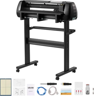Produktbild von VEVOR Vinylschneidemaschine mit 72 cm max. Zufuhrbreite & Doppelklingen & LED-Anzeige, einstellbares Vinyl-Schneideplotter-Set mit Signmaster-Software, kompatibel mit Windows und macOS