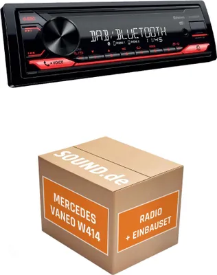 Produktbild von Autoradio Einbaupaket JVC KD-X282DBT passend für Mercedes Vaneo W414 + Bose | Bluetooth: Telefonieren & Audiostreaming