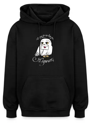 Produktbild von Spreadshirt Harry Potter Hedwig Brief Uni Oversize Hoodie, M, Schwarz