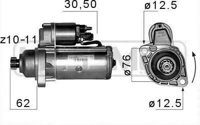 Produktbild von ERA 220141A Starter Anlasser 2kW für VW Golf IV Schrägheck (1J1) 12V