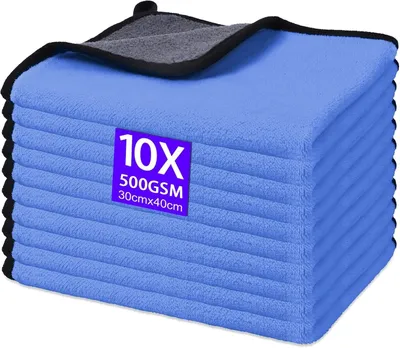 Produktbild von Mikrofasertuch Gucass Mikrofasertücher 10 Stück, 500 g/m², Poliertücher, Trockentücher, Poliertücher, extrem saugfähige und fusselfreie Mikrofasertüch