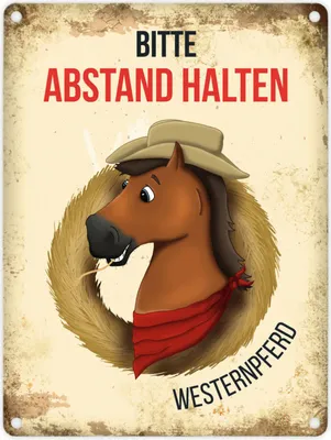Produktbild von Metallschild mit Westernpferd Motiv für Pferdeanhänger Blechschild Schild