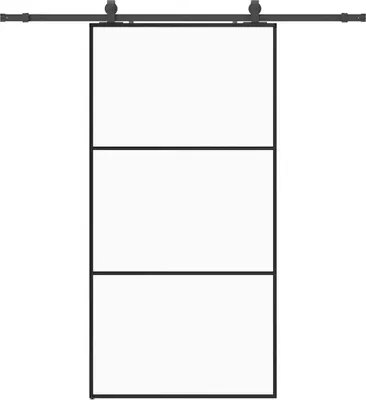 Zdjęcie produktu dla vidaXL Drzwi przesuwne z czarnym okuciem 102x205 cm szkło ESG