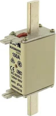 Productafbeelding van Beveiligingsschakelaar, laagspanning, 100 A, wisselstroom 500 V, NH01, type gL/gG, conform IEC, dubbele aanduiding