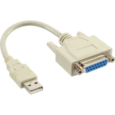 Produktbild von InLine® USB Adapter Kabel, USB Stecker A auf 15pol Buchse
