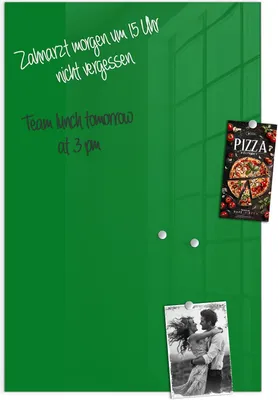 Produktbild von Magnettafel 60x90cm Pinnwand Whiteboard beschreibbar - Grüner Hintergrund II