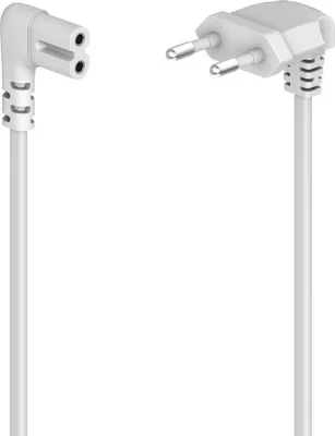 Produktbild von HAMA Stromkabel Eurostecker gewinkelt weiß 3,0m