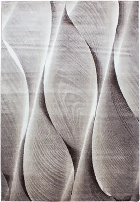 Image de Teppium Tapis Couloir 80x150 cm Beige, Design Moderne Effet Bois avec Vagues, Poils Courts pour Salon, Chambre, Salle à Manger, Cuisine ou Entrée, Lavable