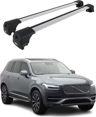 Image de Barres De Toit Transversales pour Volvo XC90 II 2015-2023 Alu Gris ABE
