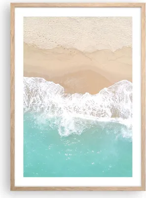 Produktbild von Gerahmtes Poster - Rahmen in heller Eiche - Meer Welle Sand - 50x70 cm - Wand Bild - Wanddeko - Wandbilder - Kunstposter - Wandposter - Bilderrahmen - Bilder - Kunstdruck - Wandbild - P2NPA50x70-3937