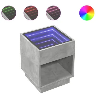 Produktbild von Nachttisch mit Infinity-LED Betongrau 40x40x50 cm