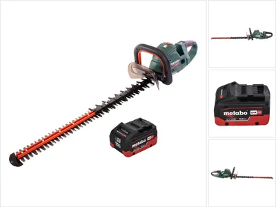 Obrázok produktu pre Metabo HS 18 LTX BL 75 akumulátorové nožnice na živý plot 18 V 75 cm bez kefiek + 1x batéria 10,0 Ah - bez nabíjačky