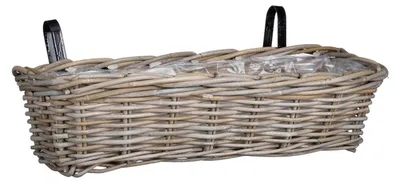 Produktbild von Mica Decorations Korb Marcia - 60x19x15 cm - Rattan - Grau