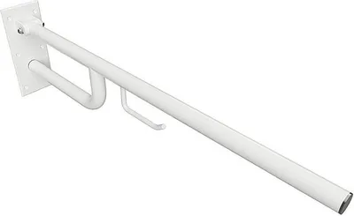 Produktbild von BELP Stützklappgriff mit Toilettenpapierhalter Stahl Weiß 100x250x850 mm, 120 kg Traglast für Bad & WC >> zum Bohren