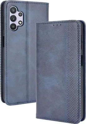 Produktbild von Samsung Galaxy A32 5G Hülle - Coverup Vintage Style Klapphülle - Blau