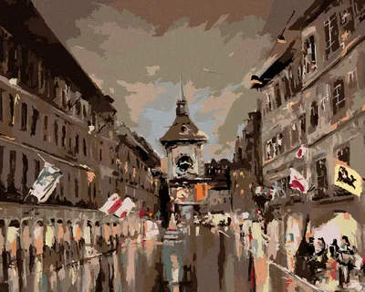 Immagine prodotto di Zuty - Dipingere con i numeri - KRAMGASSOVÁ ULICE V PODVEČER, 40x50 cm, senza cornice e senza tela